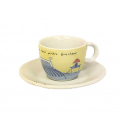 SET OF CUPS IN YELLOW WITH LETTERS - PHRASES ΙΟΝΙΑ
