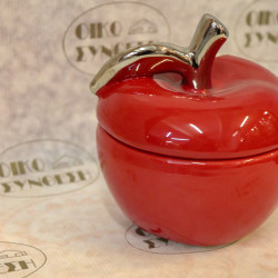 DECORATIVE APPLE RED WITH  LID