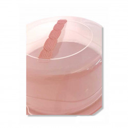 PLASTIC PINK CAKE STAND WITH LID