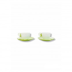 CUPS SET OF 2 WHITE LIGHT GREEN