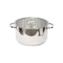 MEDIUM POT WITH GLASS LID 3.5 LITERS STAINLESS 18/10
