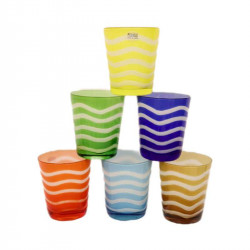 WATER GLASSES LOW 6 COLORS