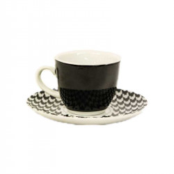 SET OF CUPS IN BLACK & WHITE 