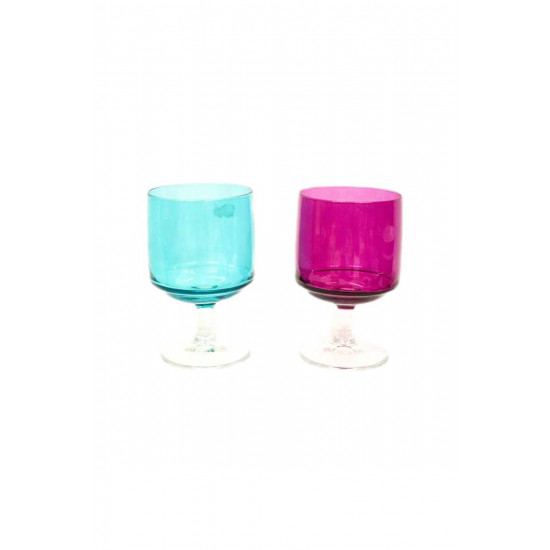 COLUMNED GLASS 2 COLORS  PETROL AND PURPLE