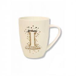 CUP  WITH GOLD MONOGRAM I