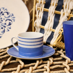 TEA CUPS IONIA WITH BLUE AND WHITE LINES