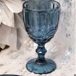 MARVA BLUE WINE GLASS